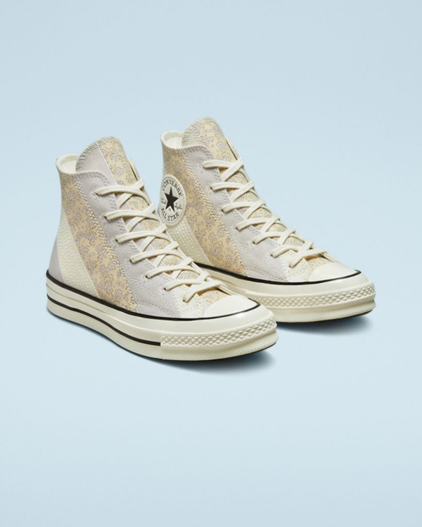 Women's Converse Chuck 70 Embroidered Floral High Top Shoes Beige / Black | AU 8936CL